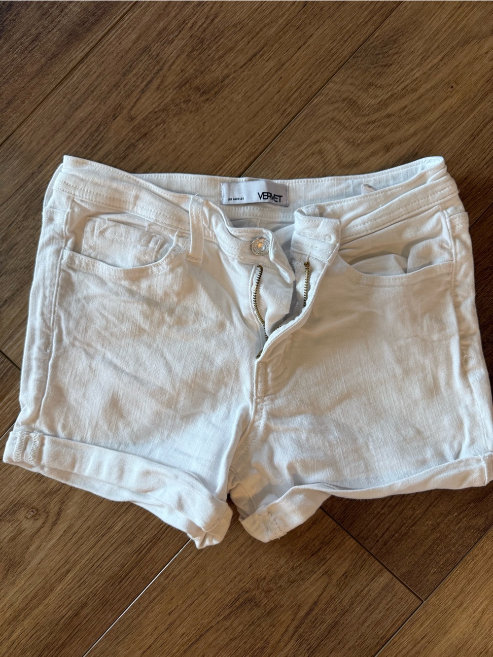 Vervet by Flying Monkey White Denim Jean Shorts